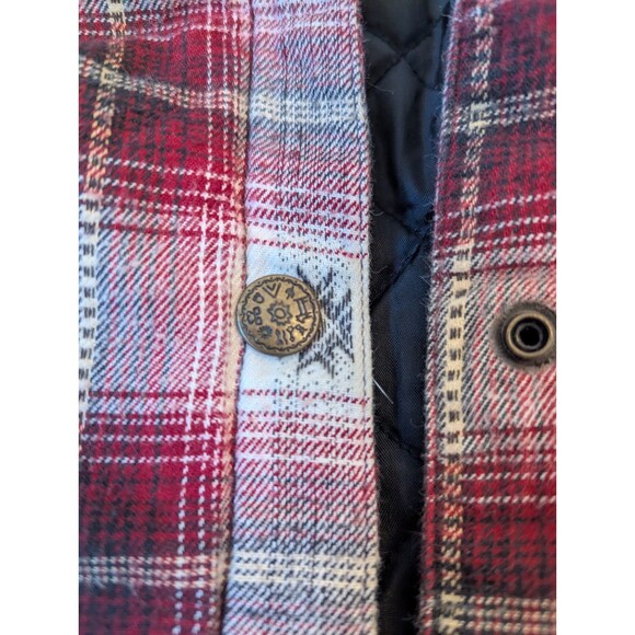 Vintage 90s Circo 2T Plaid Flannel Toddler Jacket Corduroy Collar Barn Coat Red - Picture 6 of 9